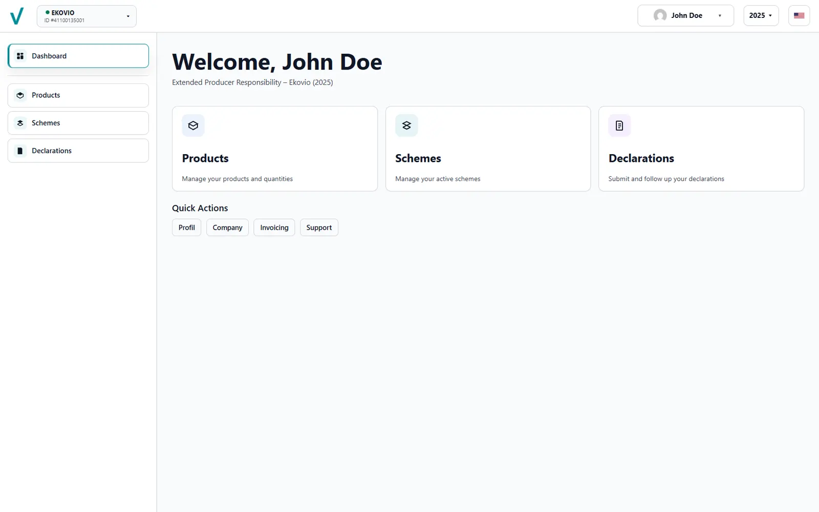 Ekovio - Dashboard EPR 1610