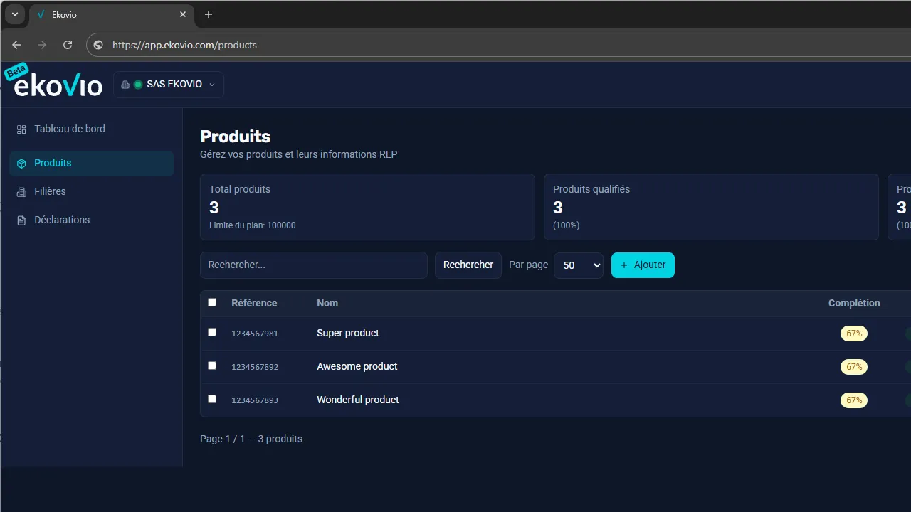 Ekovio FR Tabs Lite Produits REP